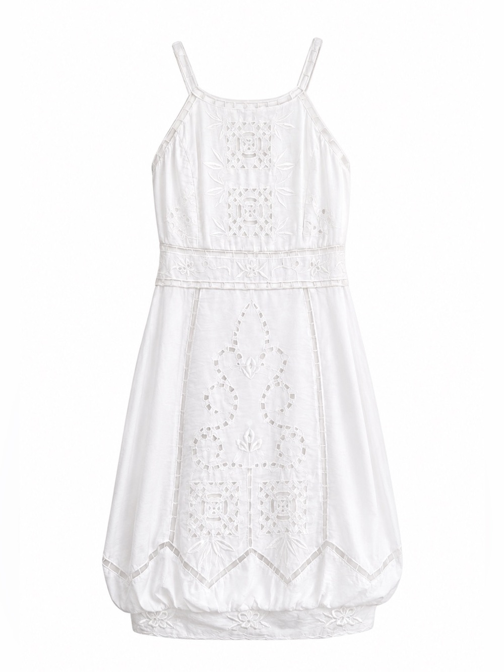 Vintage 2000s Sue Wong White Embroidered Dress Y2K Boho Fairycore size 10